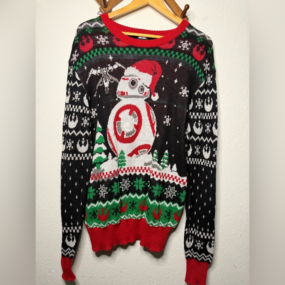 Star Wars BB-8 Christmas Sweater - Black, Red, and Green